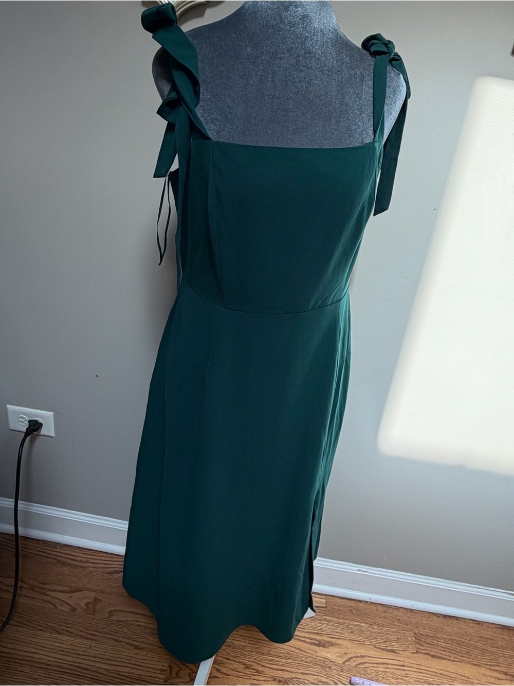 Petal and pup laurel emerald green dress sleeveless bow tie straps size 8